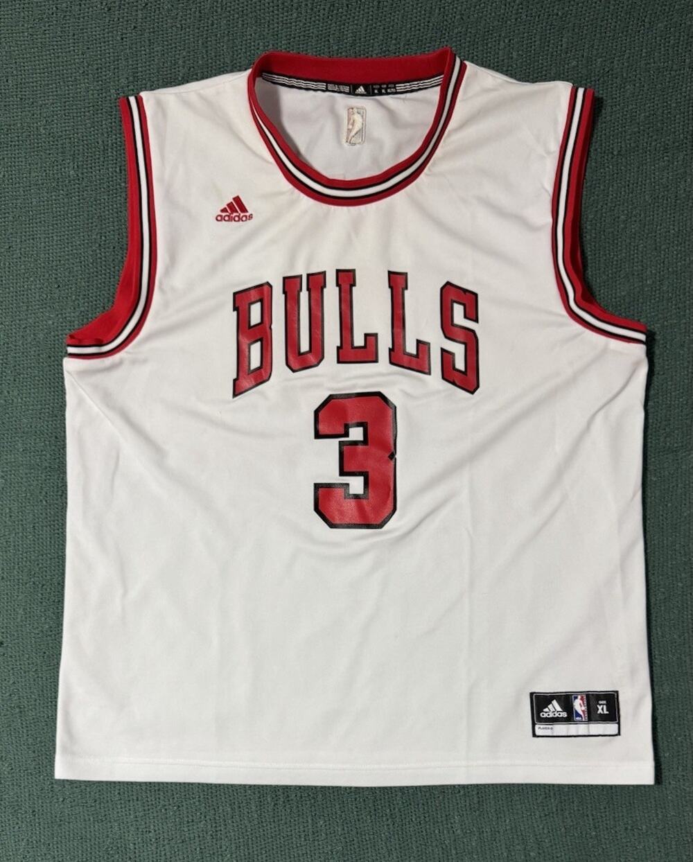 Wade Chicago Bulls Adidas White Jersey NBA BASKETBALL Shirt Men’s Size XL